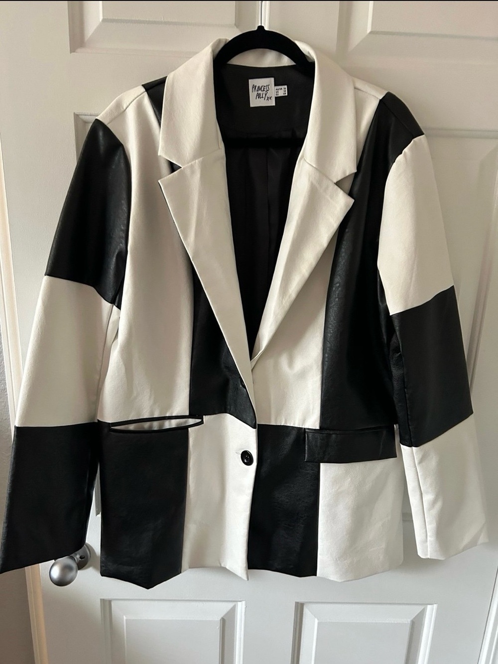 Princess Polly Black and White Checkerboard Blazer - Picture 4 of 7